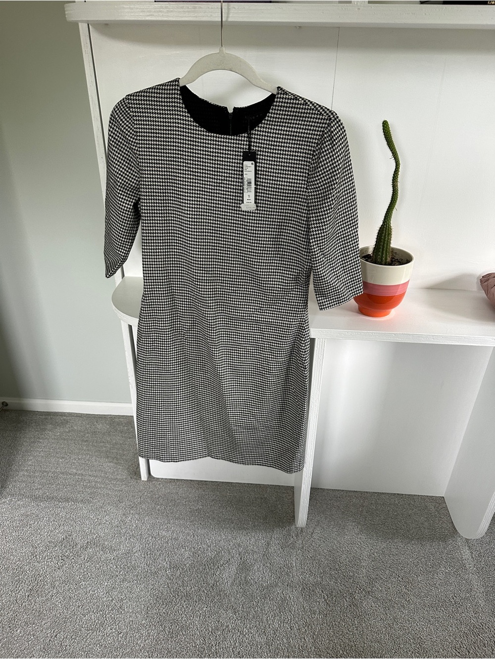 Alice + Olivia Black and White Houndstooth Dress